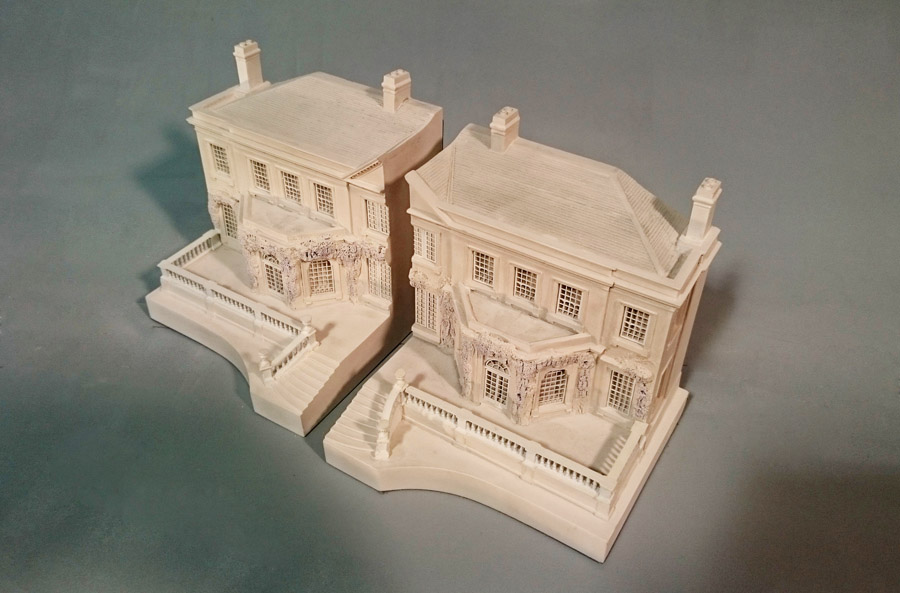 Purchase Heywood House Cobham International School, Mirrored Pair of Bookends, handmade in plaster by Timothy Richards.