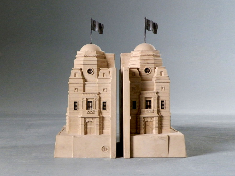 Purchase The Wembley Towers (small) London, Mirrored Pair of Bookends, handmade in plaster by Timothy Richards.