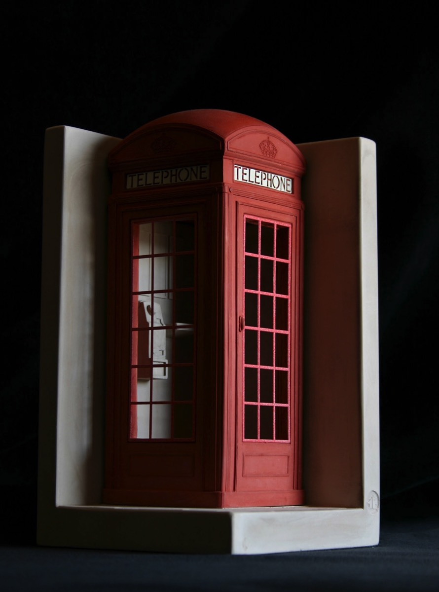 Purchase the traditional red British Telephone Box, hand crafted models of famous landmarks by Timothy Richards. 