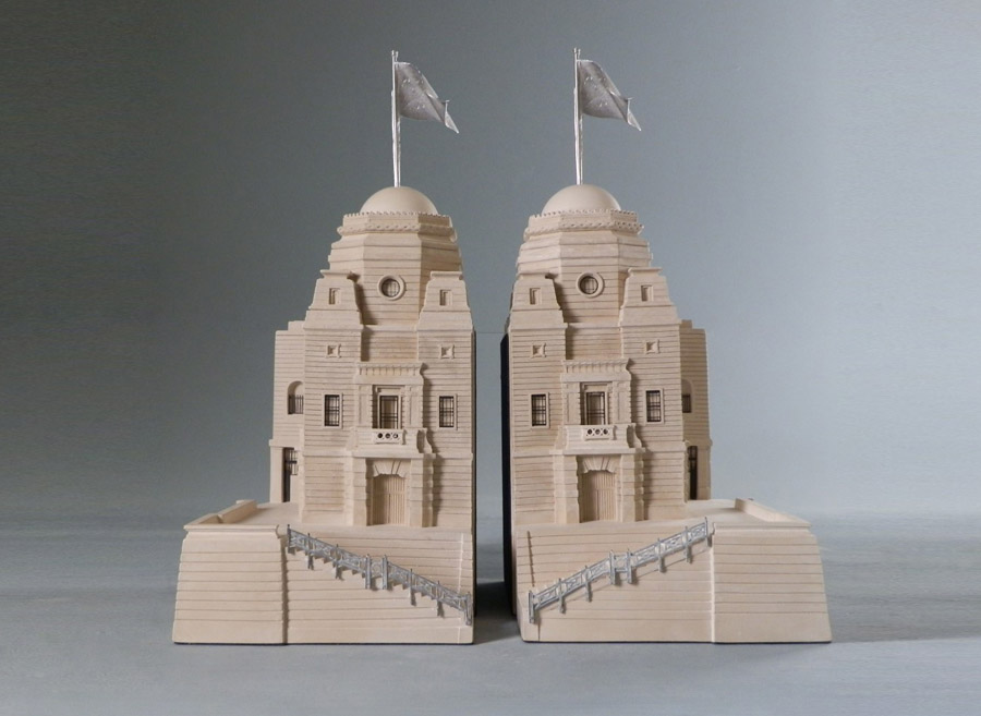 Purchase, Twin Towers Wembley Bookends (small), London, handmade in plaster by Timothy Richards.