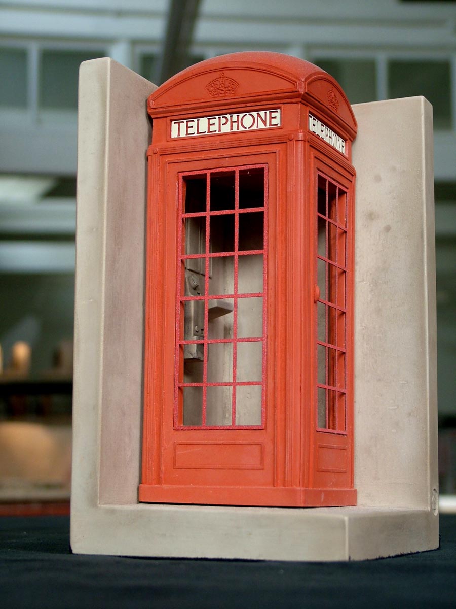 Purchase the traditional red British Telephone Box, hand crafted models of famous landmarks by Timothy Richards. 