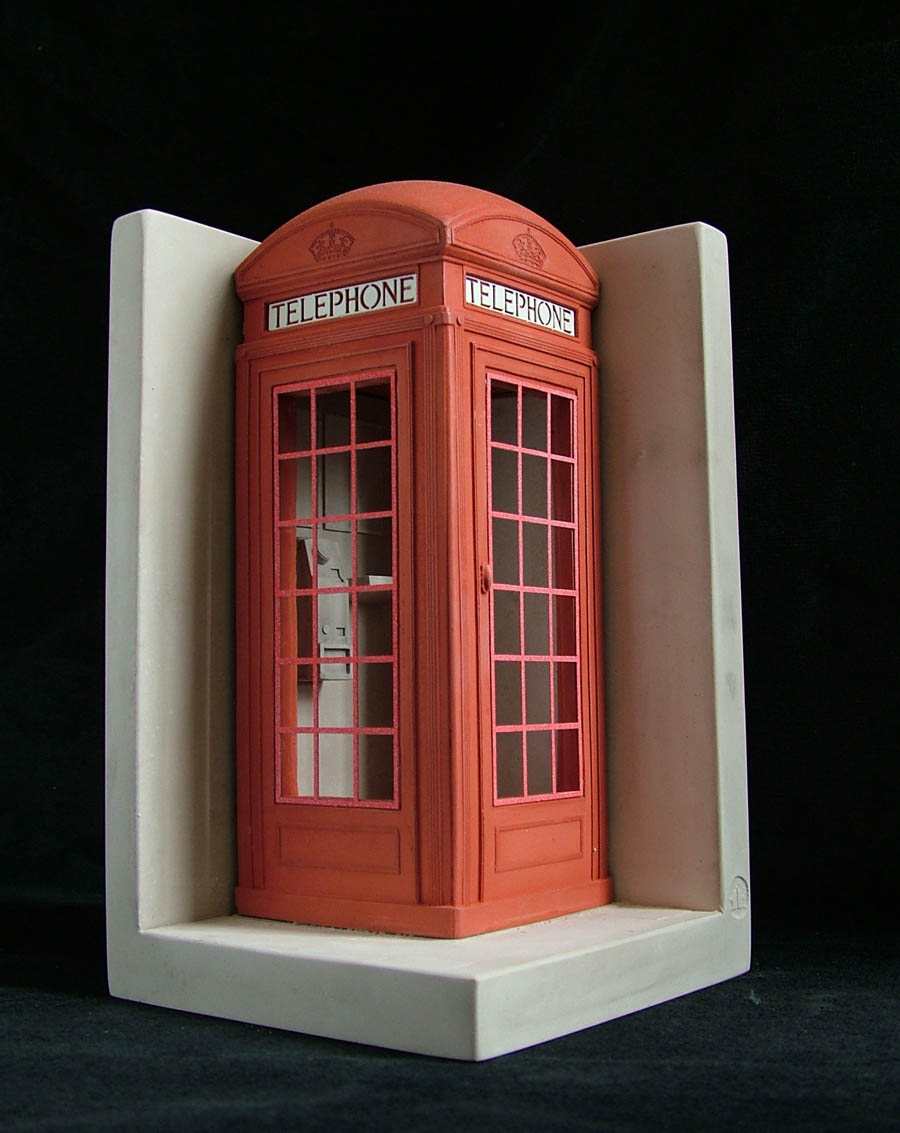 Purchase the traditional red British Telephone Box, hand crafted models of famous landmarks by Timothy Richards. 