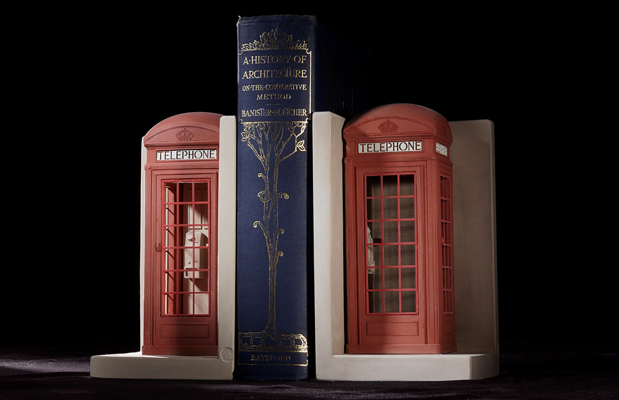 Purchase the traditional red British Telephone Box, hand crafted models of famous landmarks by Timothy Richards. 