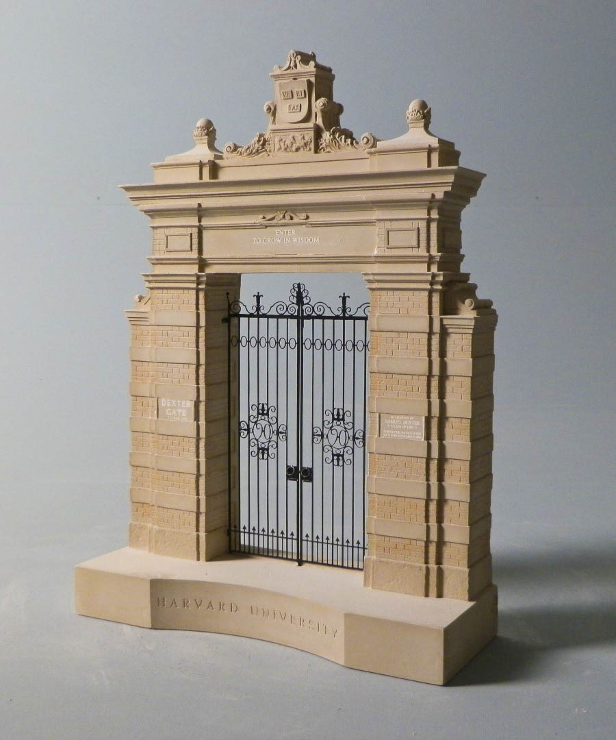 Purchase Dexter Gate of Harvard University USA, hand crafted models of famous Doorways by Timothy Richards. 