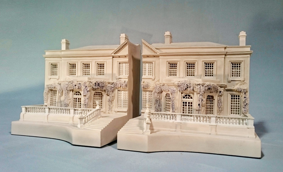 Purchase Heywood House Cobham International School, Mirrored Pair of Bookends, handmade in plaster by Timothy Richards.