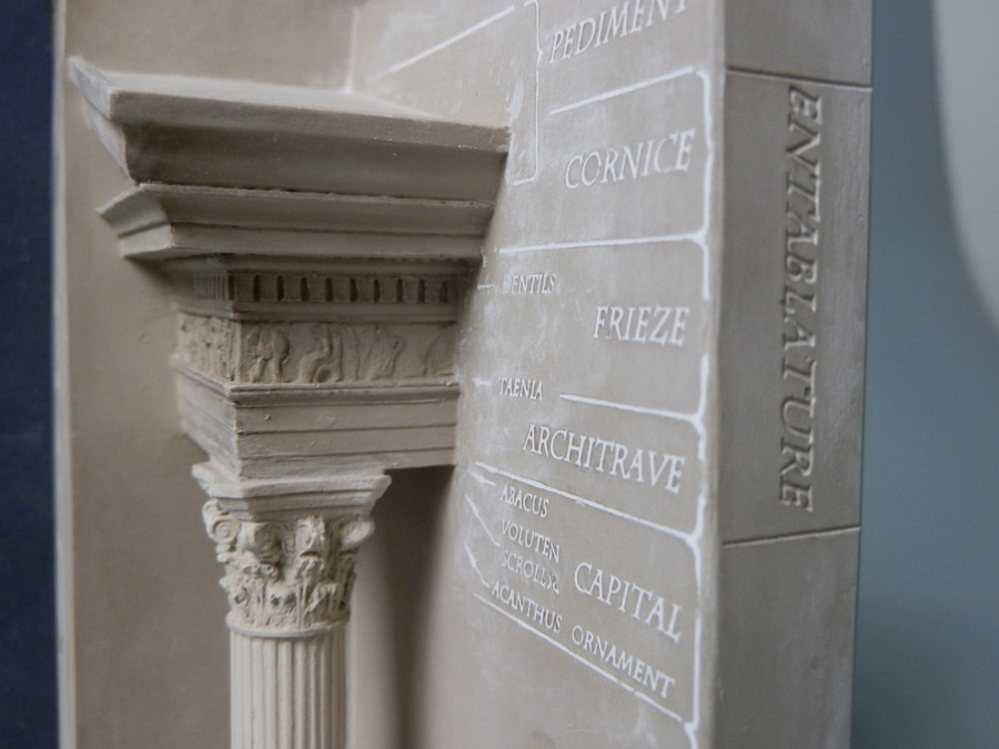 Purchase The Three Orders of Architecture bookends Corinthian, handmade in plaster by Timothy Richards.